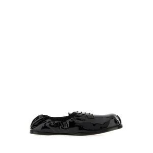 Moschino Women Black Leather Lace-Up Shoes